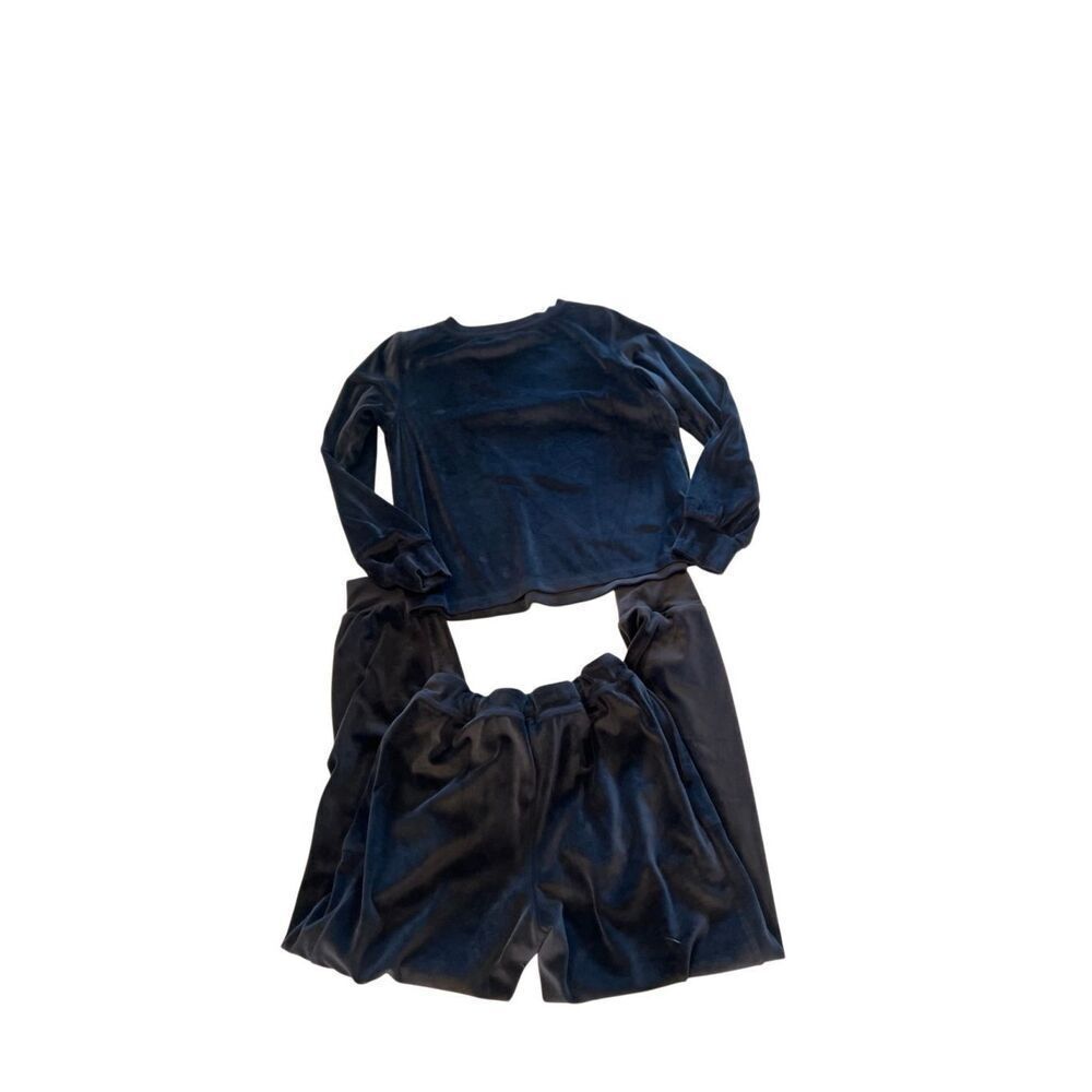 Soma Women's V-neck Velour Sweatshirt & Jogger Pants Lounge Set Black Small - Picture 3 of 5